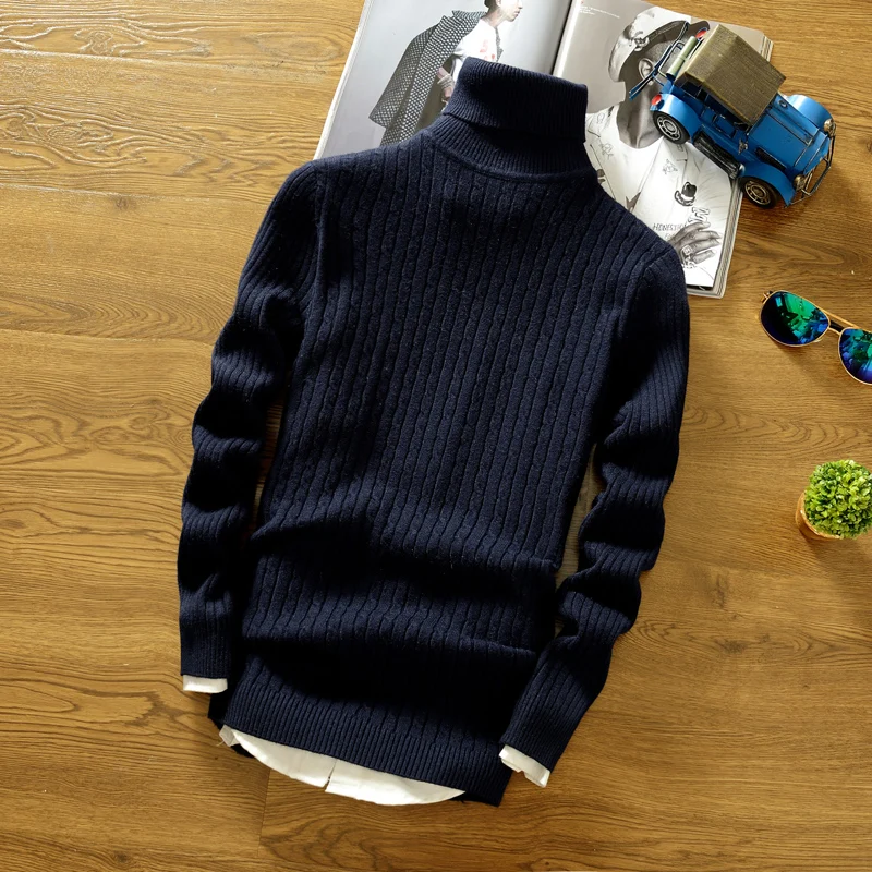 

2021 new winter high-neck thick warm sweater men's high-neck sweater fashion solid color sweater Fashion trend turtleneck sweate