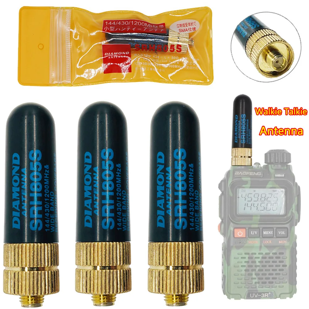 

3pcs Dual Band Antenne 10W SRH805S SMA-F VHF UHF High Gain Two Way Radio Walkie Talkie Accessories For Baofeng UV-5R 888S UV82