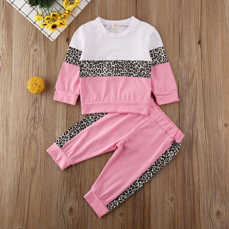 2019 г. Новая зимняя одежда для маленьких девочек футболка Топ штаны Леггинсы