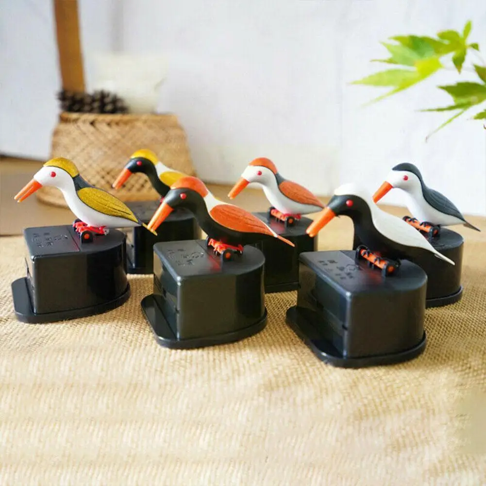 

New Cute Small Bird Toothpick Container Automatic Toothpick Random Color Home Decoration Decor Toothpick Holder Table Dispe L2g3