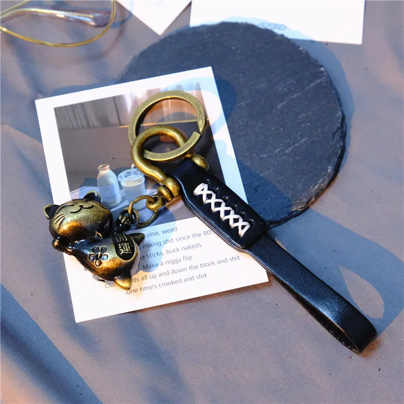 Кот брелок милый для ключей женщин котёнок Лаки с котом ключница Мужская