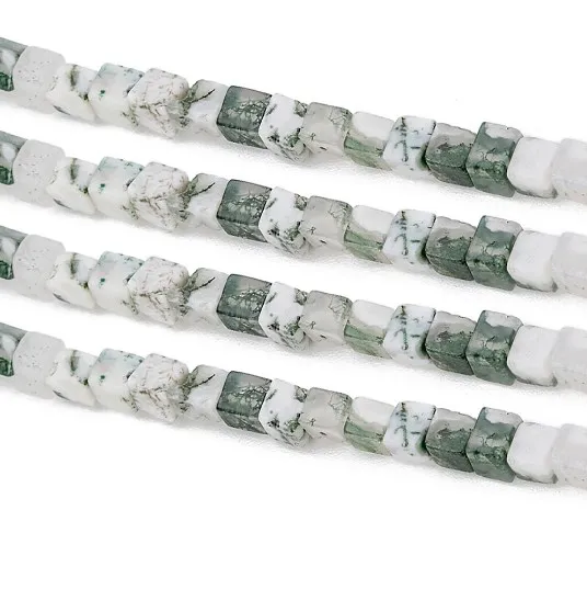 Бусины квадратные Агатовые неправильной формы с узором в виде дерева для