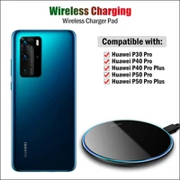 qi 10w wireless charger for huawei p40 pro plus p30 pro wireless charging pad for huawei p50 pro plus breathing light gift case
