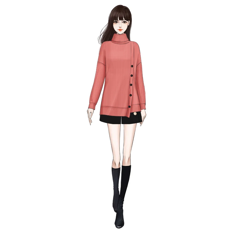 Новая зимняя одежда модный свитер с высоким воротником в Корейском стиле