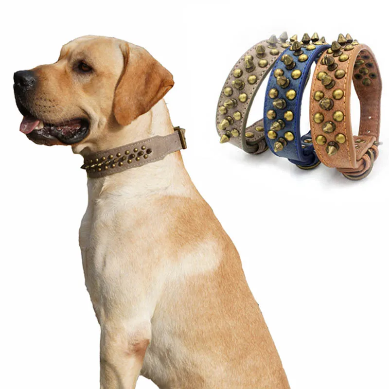 Регулируемый кожаный ошейник поводок для питомца собаки шейный ремешок