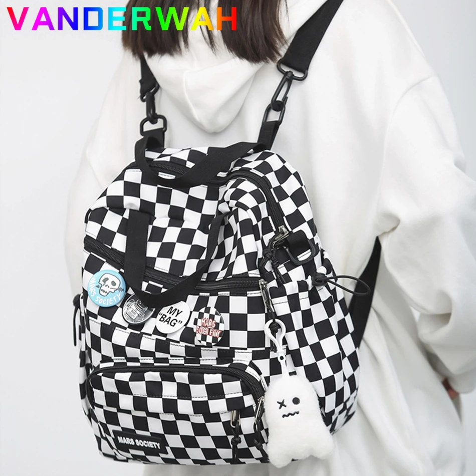 

Сумка через плечо 4 в 1 для мужчин и женщин, маленькая многофункциональная клетчатая сумочка-мессенджер для книг для девушек