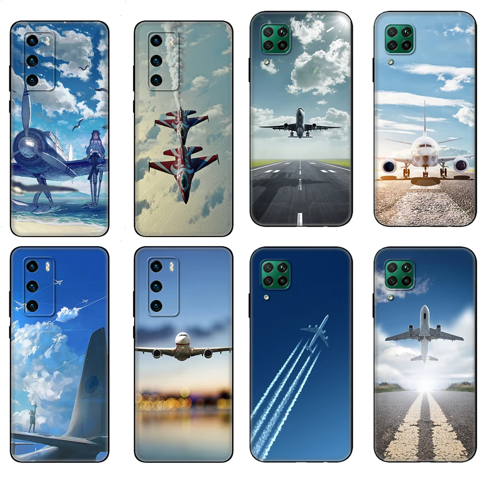 Черный чехол из ТПУ для Huawei P30 Lite Pro P40 LITE E P Smart 2020 с изображением летательного