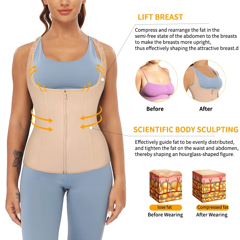 Women Shapewear Waist Trainer Underbust Cincher Corset Vest Tummy Control Neoprene Body Shaper Back Support Girdle Shapewear