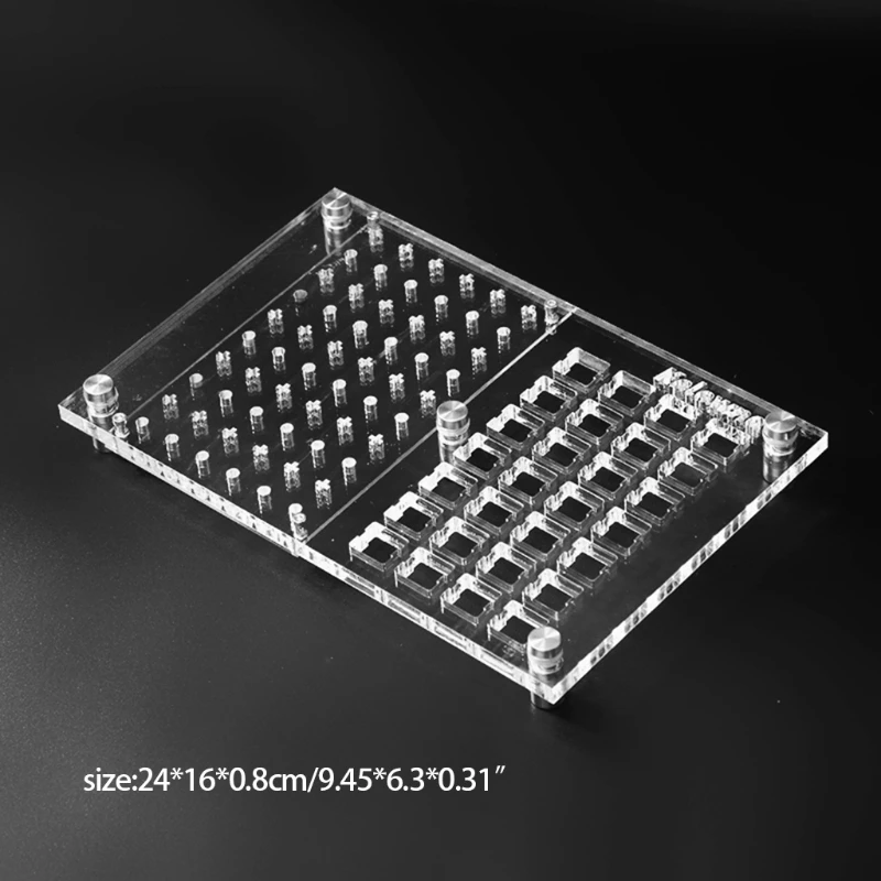 

28-Hole Board For Lubricating Switch Tester Base DIY Tool Double Layer Acrylic T21A