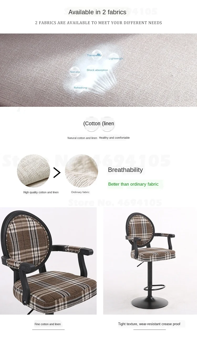 Modern Bar Stool Tabouret De Chair with Handle Make Up Beauty Salon Furniture Commecial |
