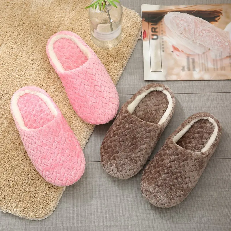 

Women Indoor Slippers House plush Soft Cute Cotton Slippers Shoes Non-slip Floor Home Slippers Women Slides Bedroom