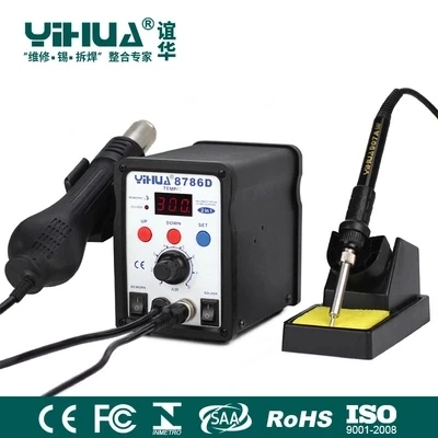 220 В/110 В SMD YIHUA 8786D паяльная станция для горячего воздуха с паяльной станцией