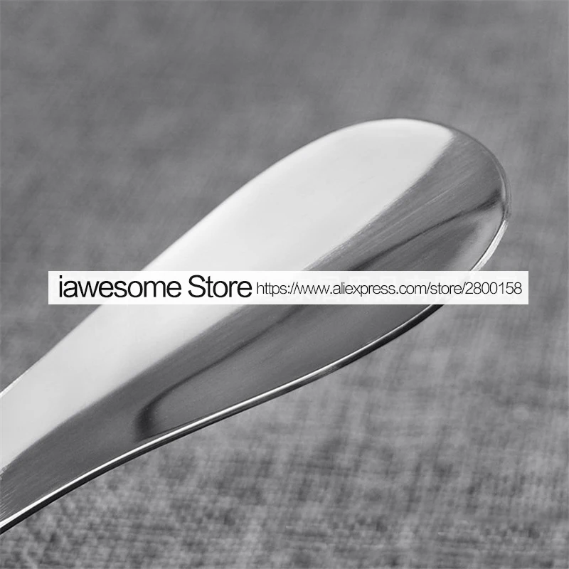 Черный рожок для обуви металлический прочный брелок из натуральной кожи 10 см