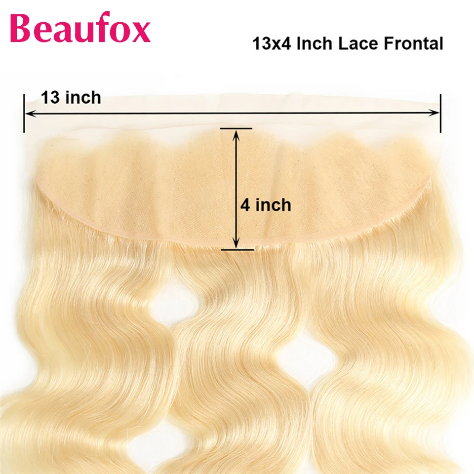 Beaufox 613 блонд бразильские Волнистые Кружева Фронтальная застежка 13*4