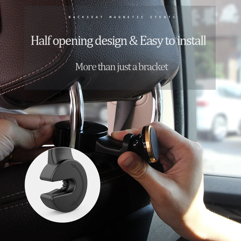 

Mobile Phone Tablet Stand Car Back Seat Holder For Mini Ipad Phone Bracket Multi Function Car Hook Rotatable Magnetic Base Mount