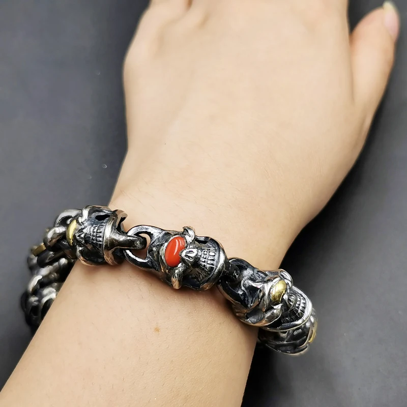 Gao Shanlong мотоциклетный браслет с черепом Классные модные золотые глаза