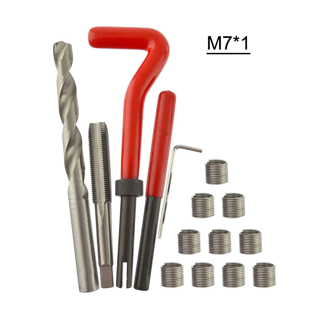 

15Pcs Metric Thread Repair Insert Kit M3 M4 M7 M9 M11 Helicoil Car Pro Coil Tool M3*0.5 M4*0.7 M7*1 M9*1.25 M11*1.5