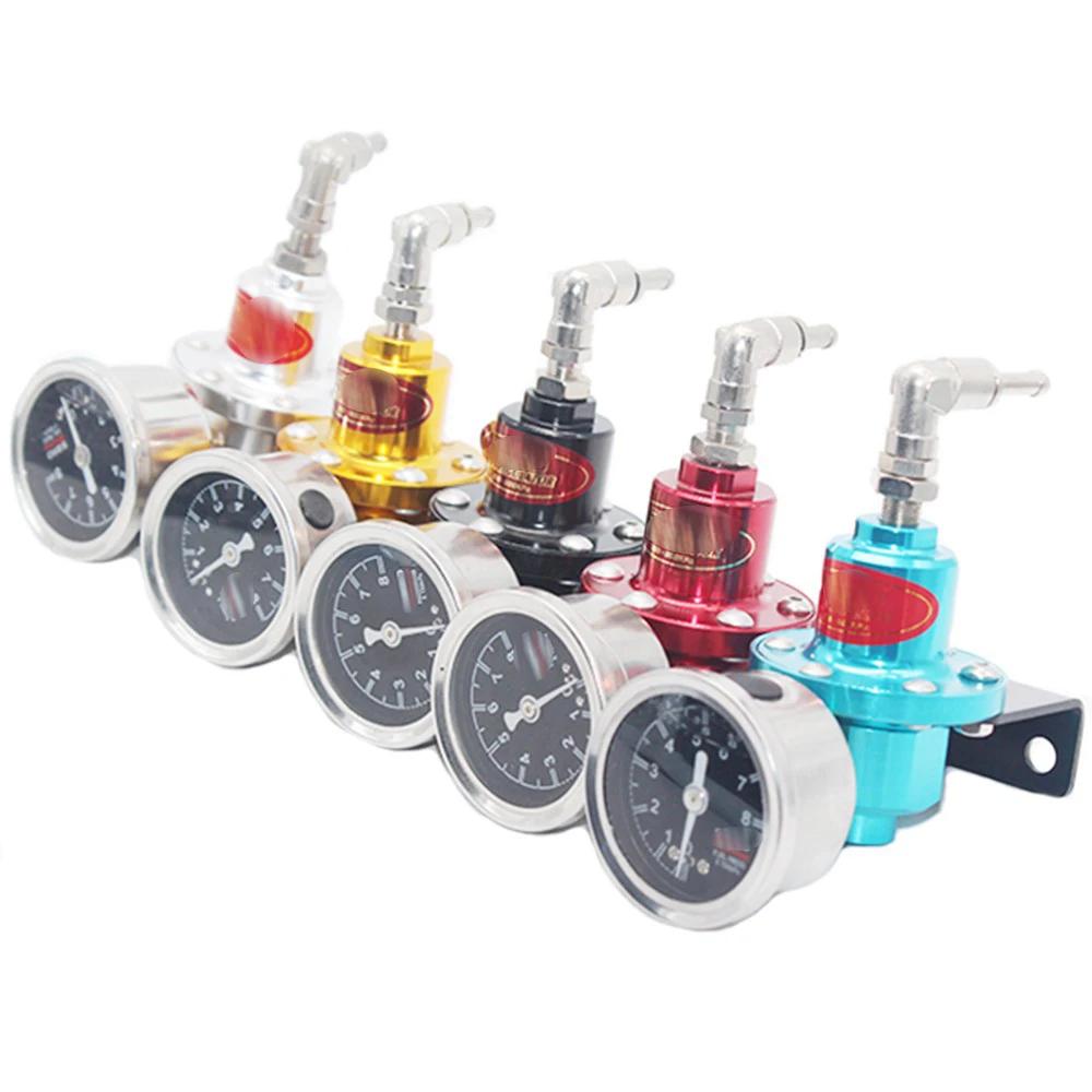 Cool Auto Accessories Universal Adjustable Aluminum Fuel Pressure Regulator With Gauge Kit With original gauge and instructions