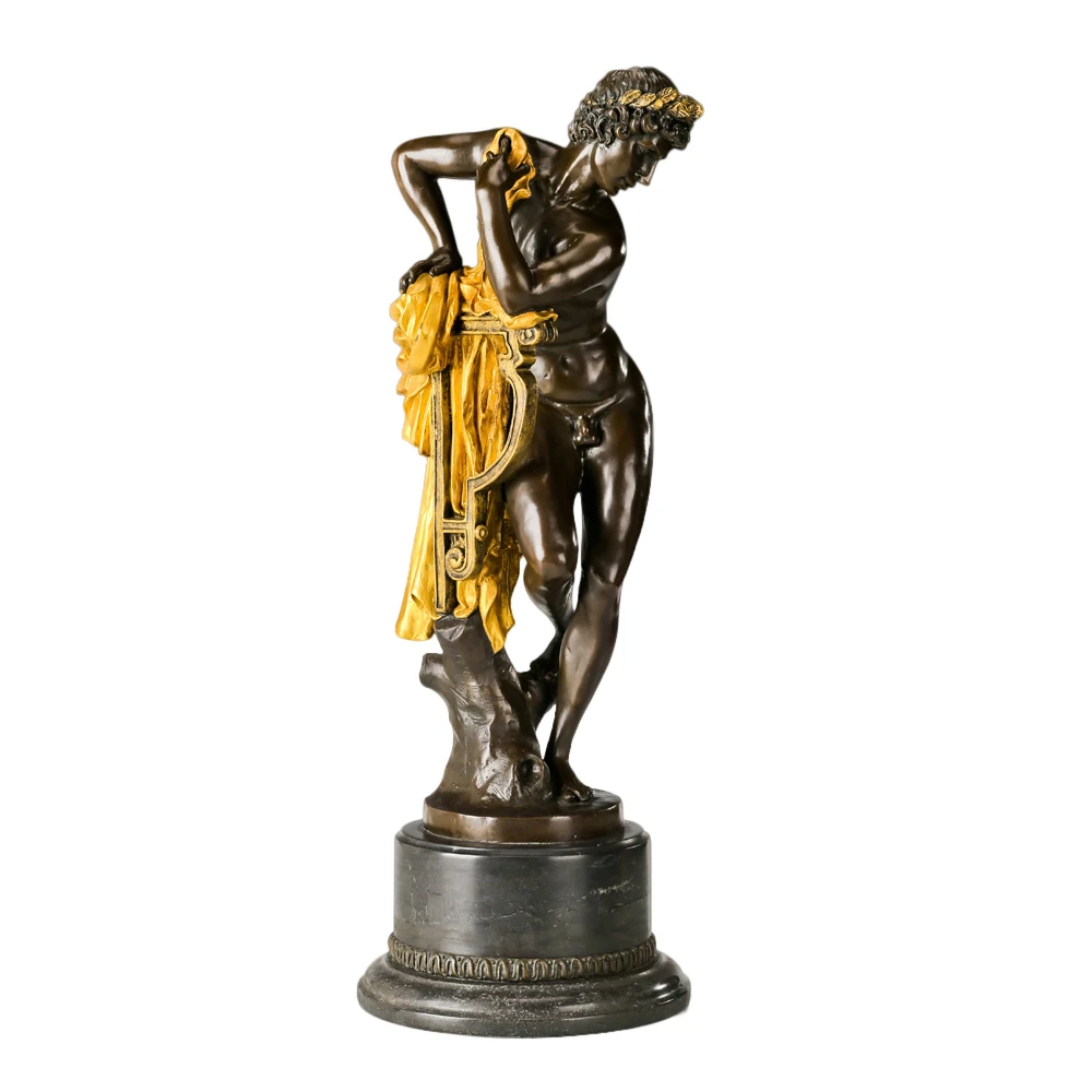 

Apollo Statue Bronze Greek Mythology Sun God Sculpture Antique Figurine Art Deluxe Villa Ornament Home Office