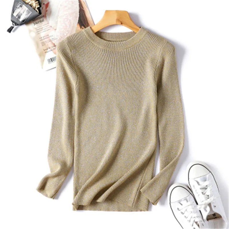 

Блестящий женский осенне-зимний вязаный пуловер 2020, свитер, корейский джемпер, мягкий теплый женский пуловер