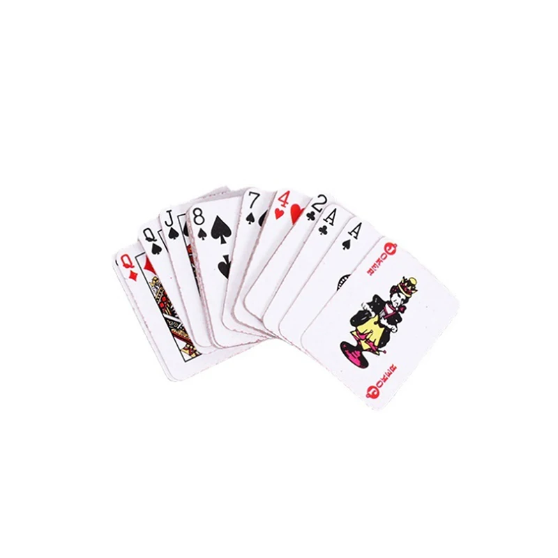 

1pc Super Mini Playing Cards Miniature Plastic Coated Tiny Poker Card Deck miniature items doll house accessories