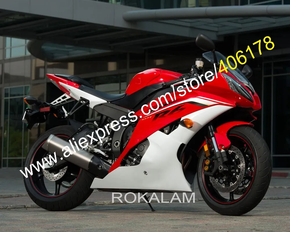 

Для Yamaha YZF R6 YZF-R6 YZF YZFR6 2008 2009 2010 2011 2014 2015 2016 YZF600 Красный Белый обтекателя Kit (литья под давлением)