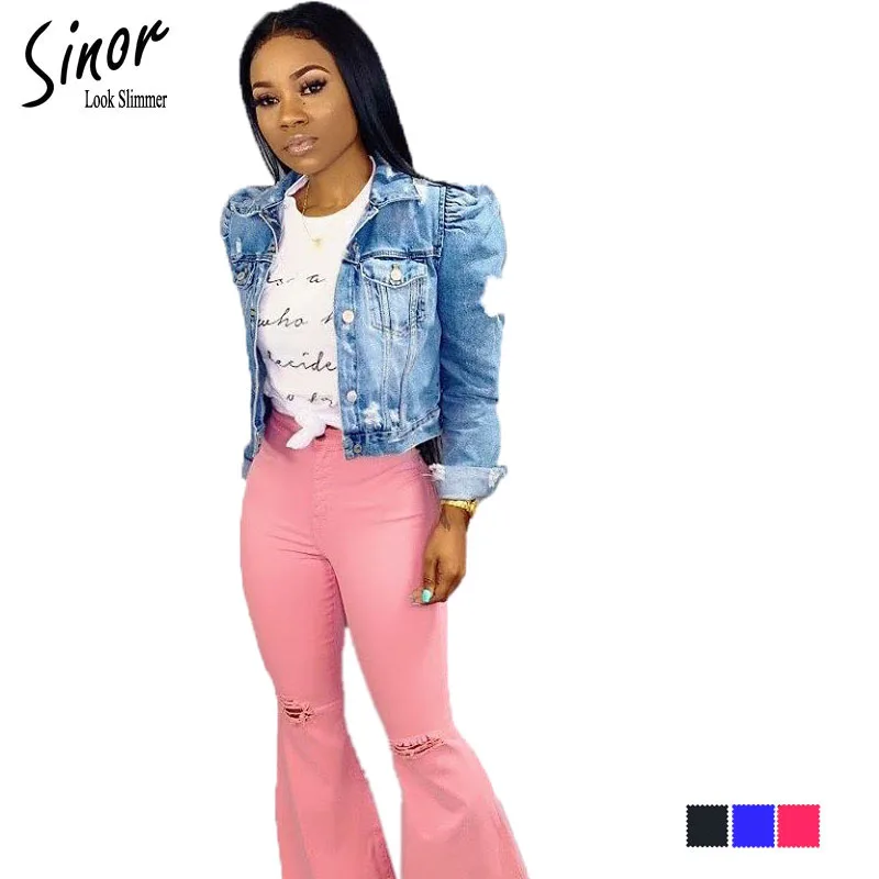 [Sinor】 2019 горячая Распродажа расклешенные джинсы ручной работы с высокой талией и