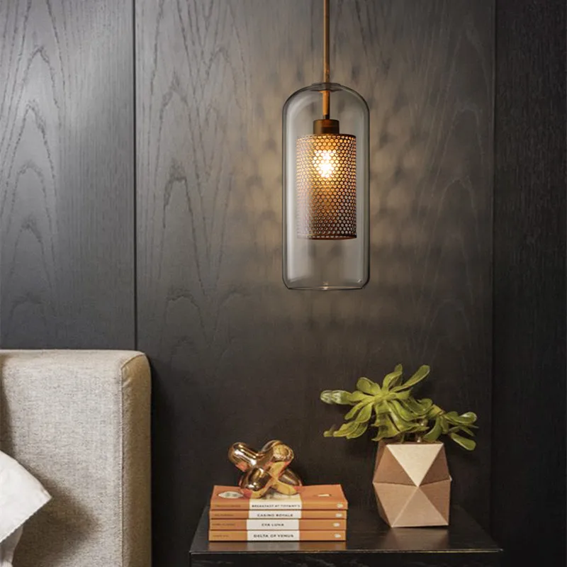 

Retro Industrial Loft Pendant Lights Creative Concise Glass Dining Room Pendant Light Vintage Bar Cafe Hanging light Fixtures