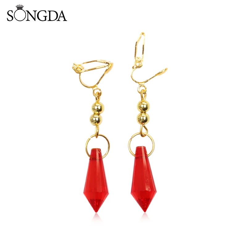 

2021 Trendy Genshin Impact Tartaglia Dangle Earrings Genshin Childe Ear Clip Earrings for Women Jewelry Accessories Girls Gift