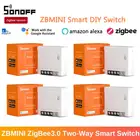 SONOFF MINI Zigbee 3,0 ZBMINI DIY Smart Switch двусторонний пульт дистанционного управления через eWeLink поддержка SmartThings Hub Alexa Google Home