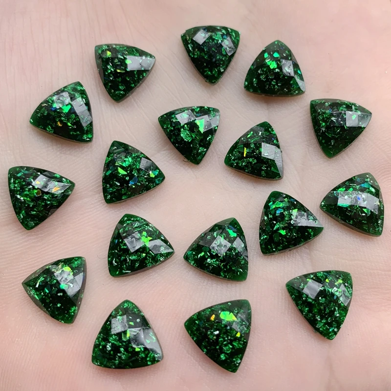 Темно-зеленые кристаллы стразы 10 мм отделка плоские камни каучуковые бусины для