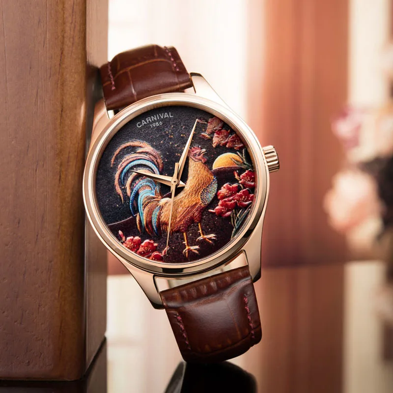 

Switzerland Carnival Japan MIYOTA Automatic Mechanical Men's Watches Luxury Brand Sapphire Waterproof Chicken Zodiac Clock C515G