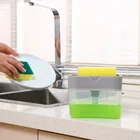 Кухня средство для мытья посуды контейнер под элемент питания 2 в 1 Пресс типа мыла дозатор губка держатель Кухня Чистый инструмент Аксессуары для домашнего использования