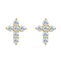 hiphop cross moissanite stud earrings women men jewelry 925 silver d color 3mm moissanite diamond geometric earrings birthday