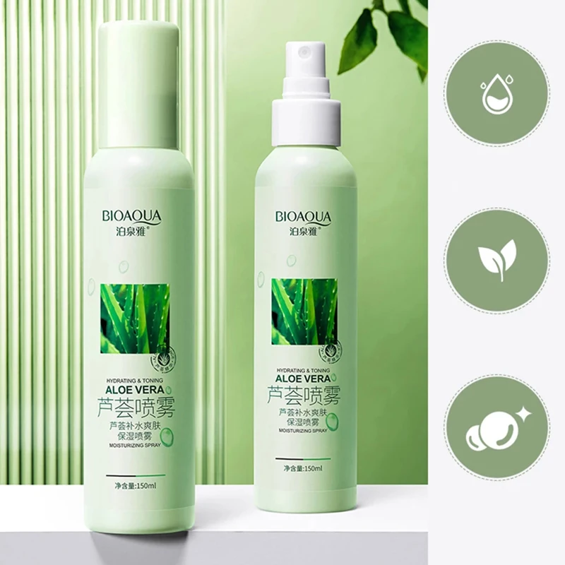 

Aloe Vera Toner Spray Repair Sensitive Skin Improve Rough Skin Aloe Vera Essence Water Moisturizing Skin Face Care Liquid 150ML