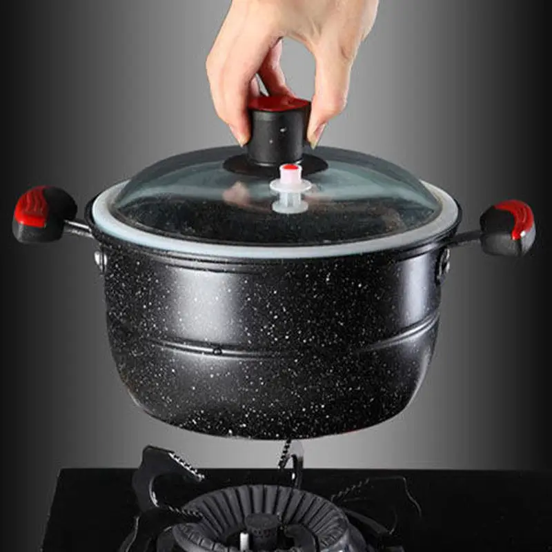 

Vacuum Soup Pot 26cm Non-stick Pan Boiling Pot Cooker Milk Pot Steamer Gas Cooker Universal Kitchen Pot Cast Iron Skillet