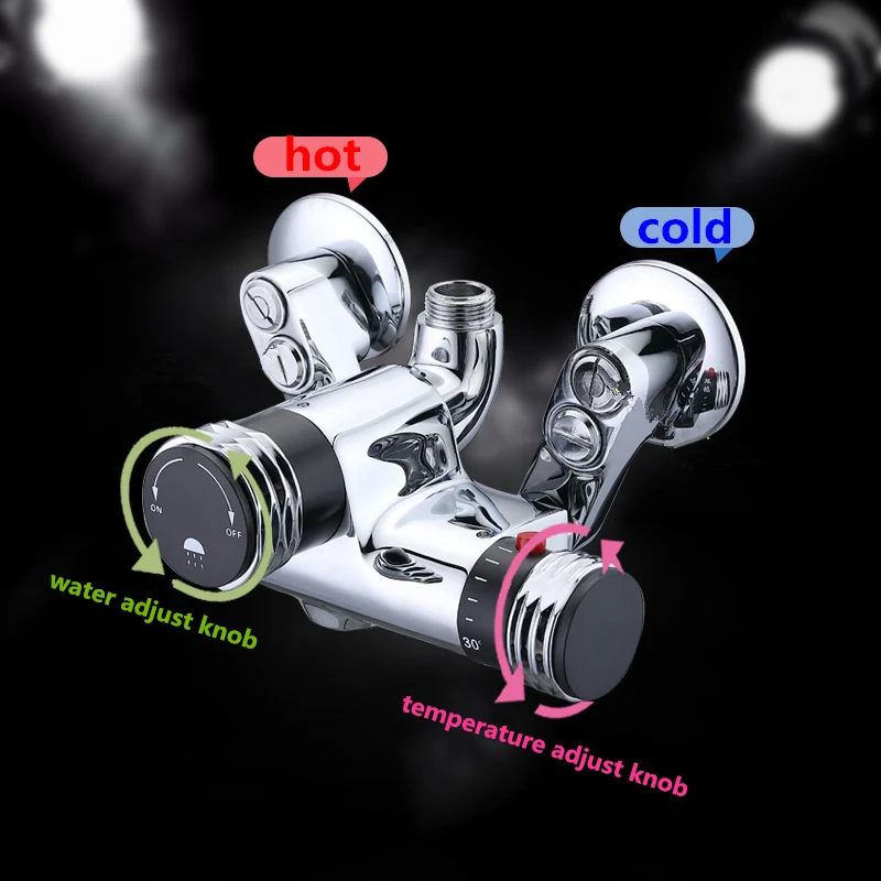 Настенный термостатический смеситель для душа ванной комнаты горячей и холодной