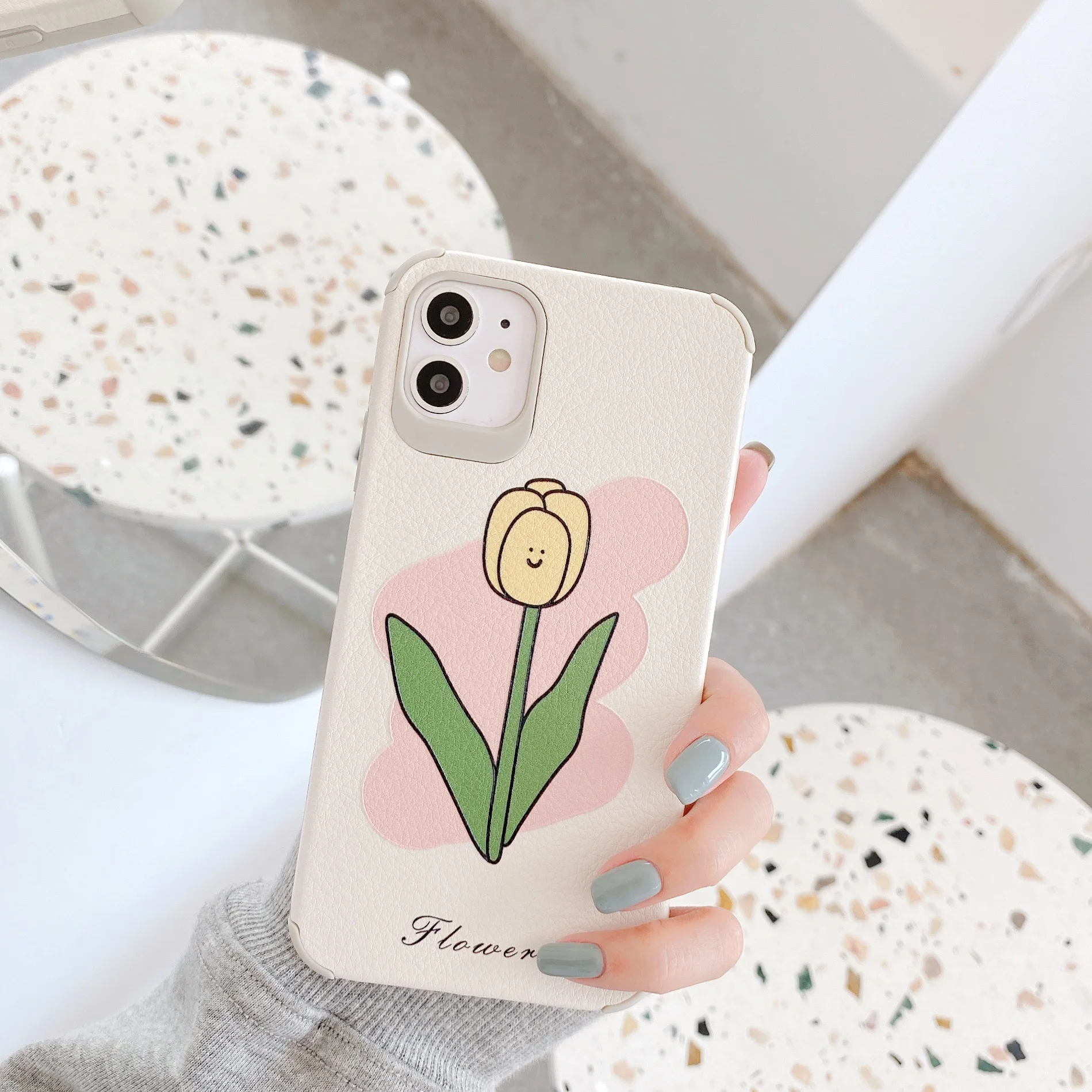 Ретро тиснение ваза цветы искусство корейская мода милый чехол для телефона iPhone