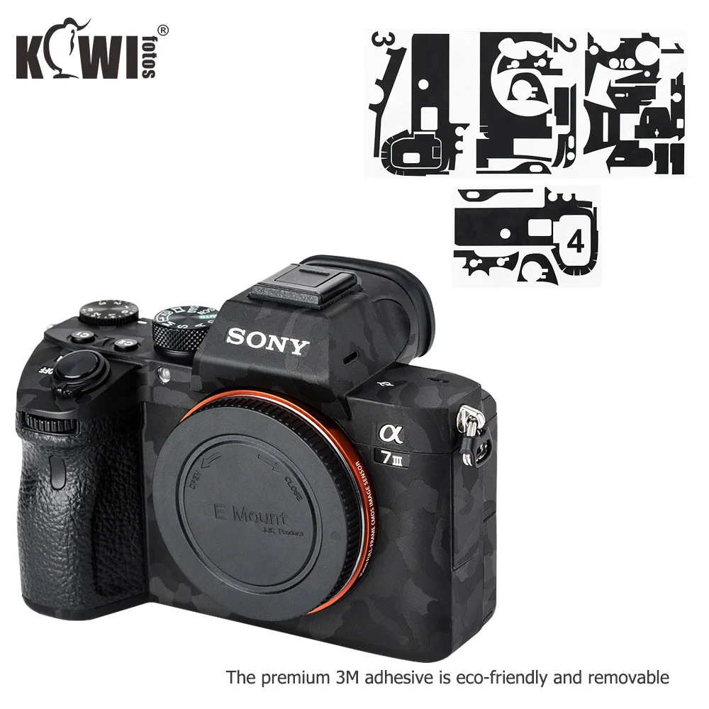 Camera Body Sticker Protective Skin Film Kit For Sony A7 III A7R III A7III A7RIII A7M3 A7R3 Anti-Scratch 3M Sticker Shadow Black