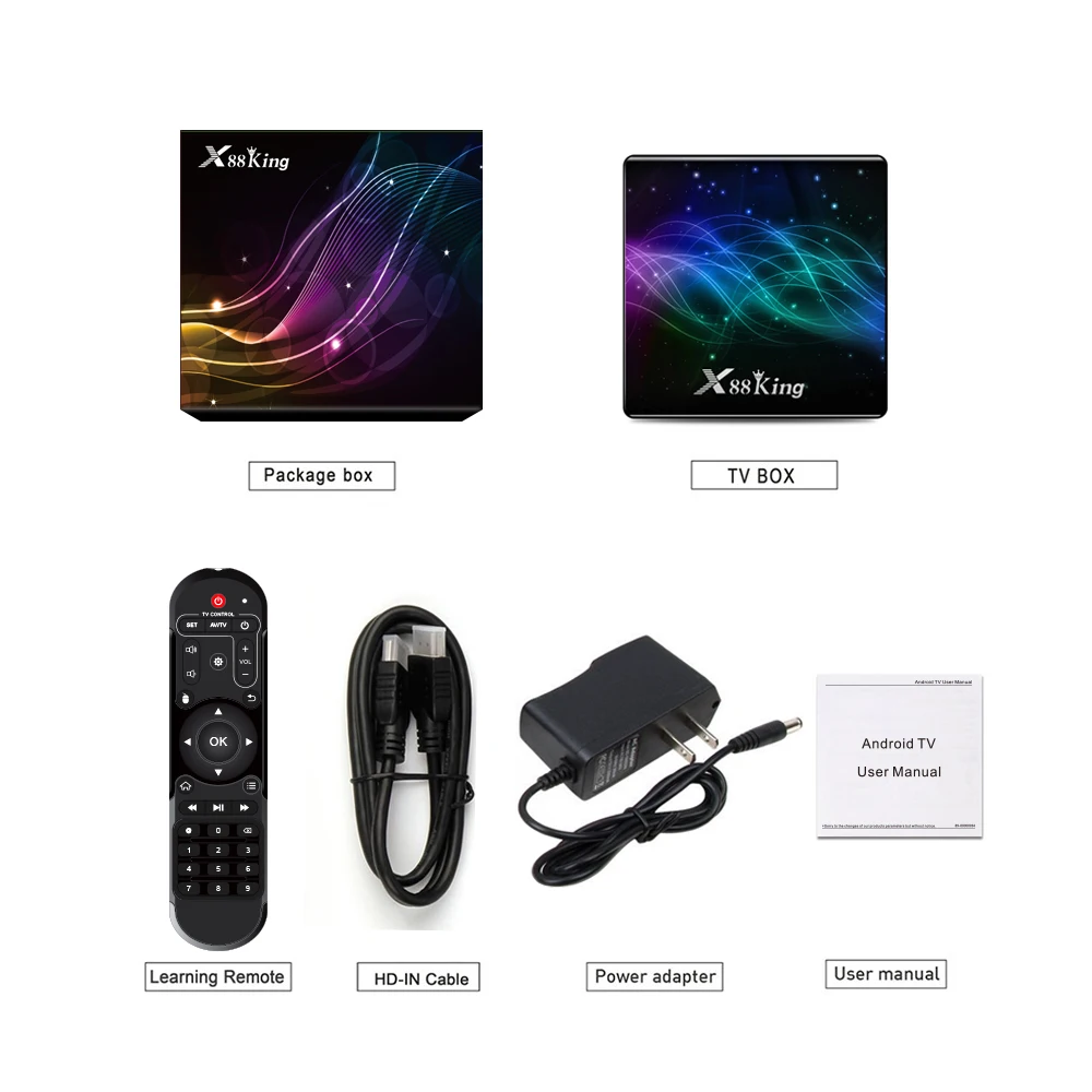 ТВ-приставка LEMADO Amlogic S922X Android 9 0 BT 5 4 Гб 128 ГБ 4K Youtube Netflix Google Voice Assistant X88 King TV Box |