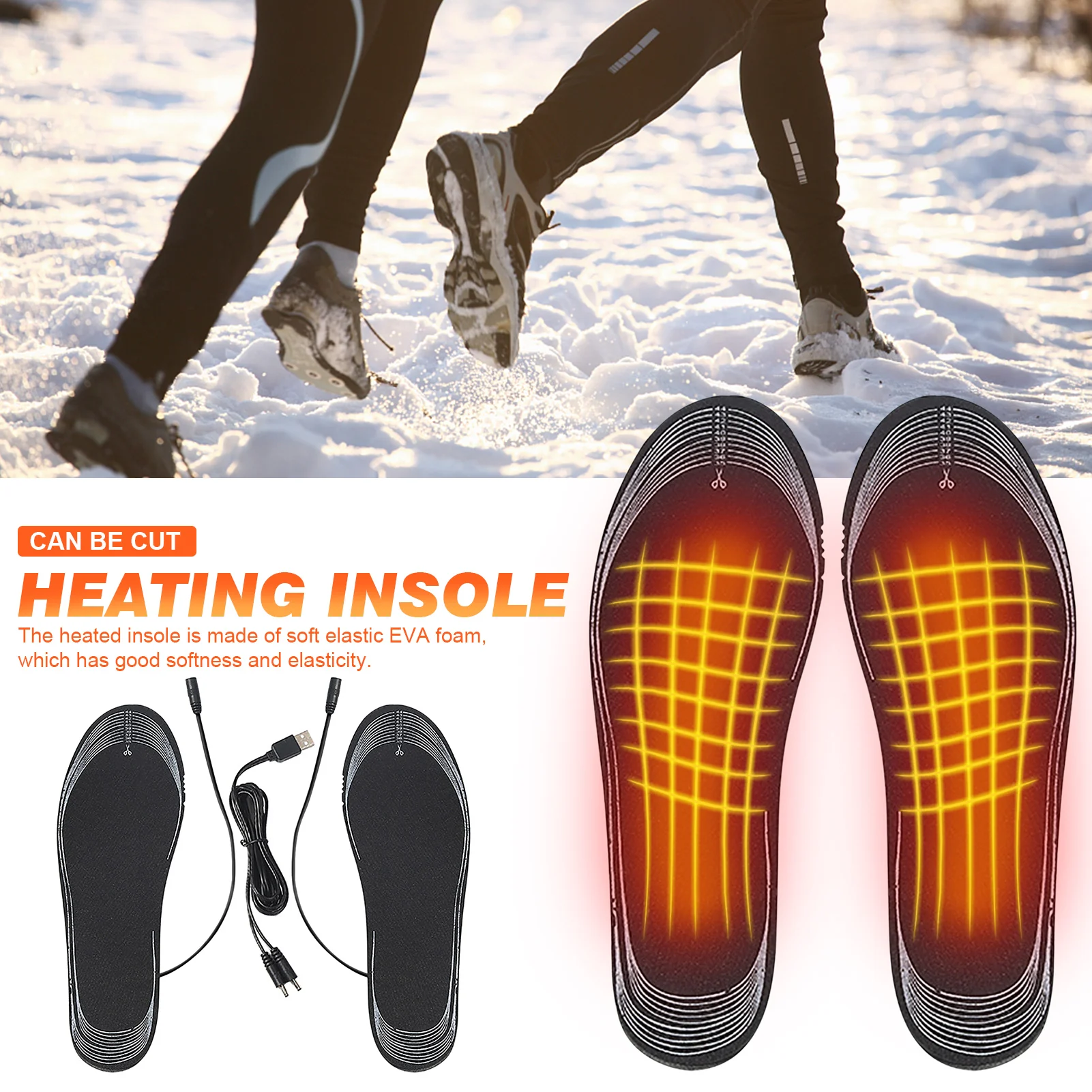 

USB Heating Insoles Remote Control Foot Warming Socks Pads Rechargeable Insoles Cut-out Warm Insoles Riding Ski Heating Pads