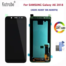 5," для samsung Galaxy A6 A600 A600F SM-A600FN AMOLED ЖК-дисплей сенсорный экран дигитайзер TFT Контроль яркости lcd+ инструменты