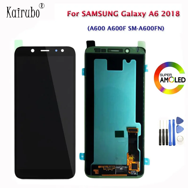ЖК дисплей 5 6 дюйма для Samsung Galaxy A6 2018 A600 A600F SM A600FN AMOLED сенсорный экран дигитайзер TFT
