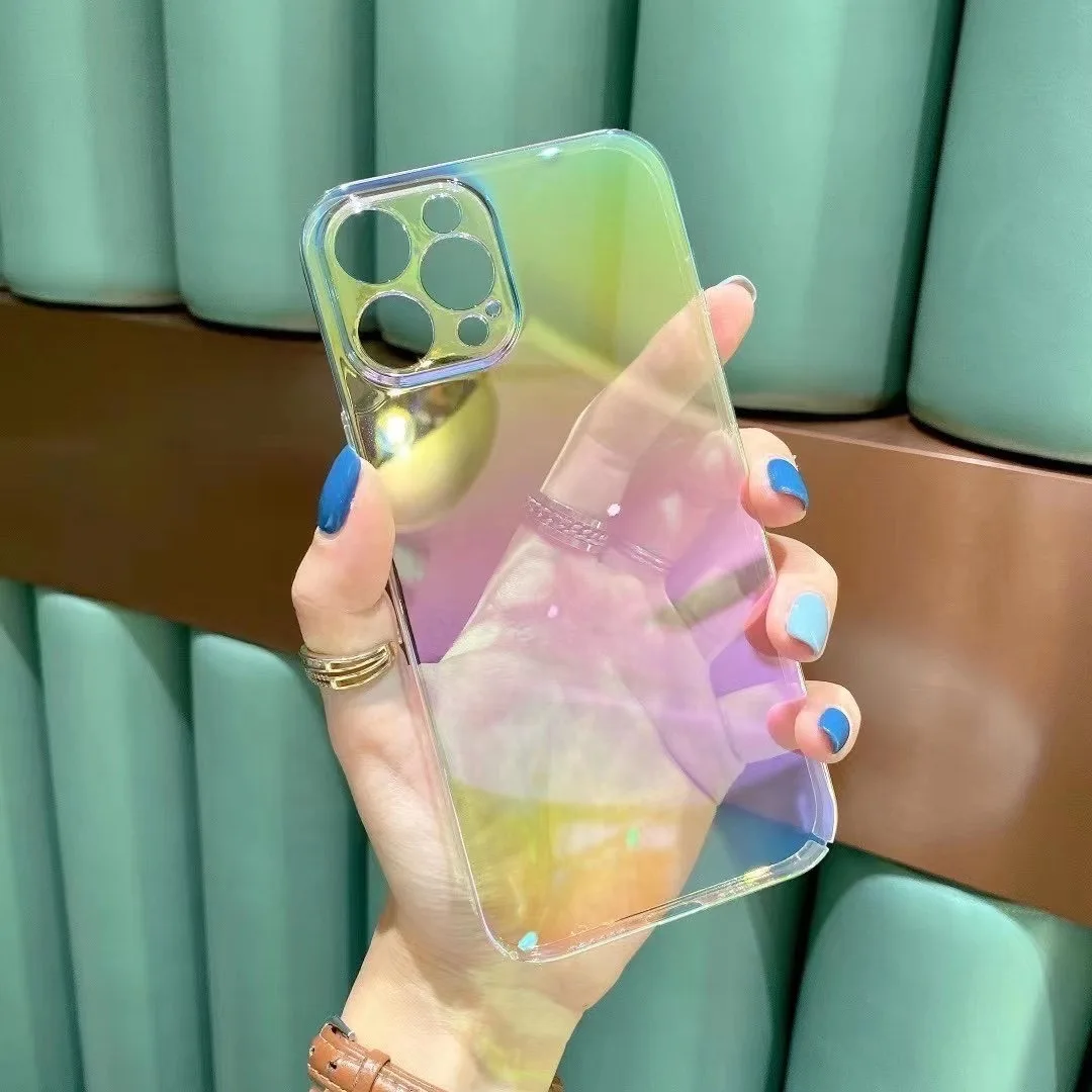 

For iPhone 12 Pro Max Gradient laser Phone Case For iPhone 11 Pro Max XR XS Max 7 8 Plus X Rainbow Soft Coque Cover