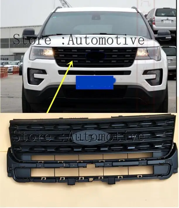 Для Ford Explorer 2015 2016 2017 ABS Хромированная передняя Центральная решетка гриля обшивка