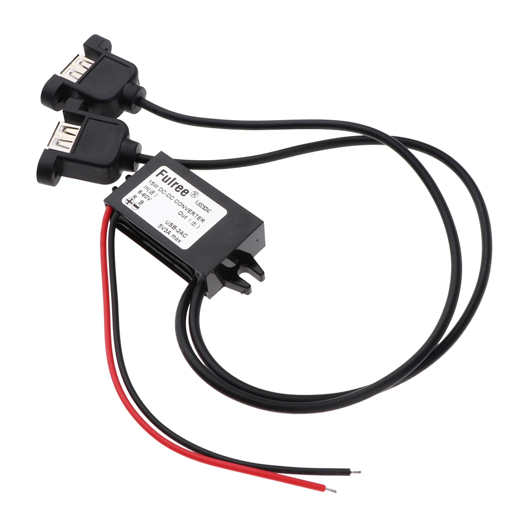 

8-60V To 5V Dual USB DC-DC Step Down Voltage Converter Car Power Regulator