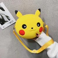 action pikachu model toys soft silicone phone bag one shoulder cross body girls bag cute pokemons girlfriend christmas gift toy