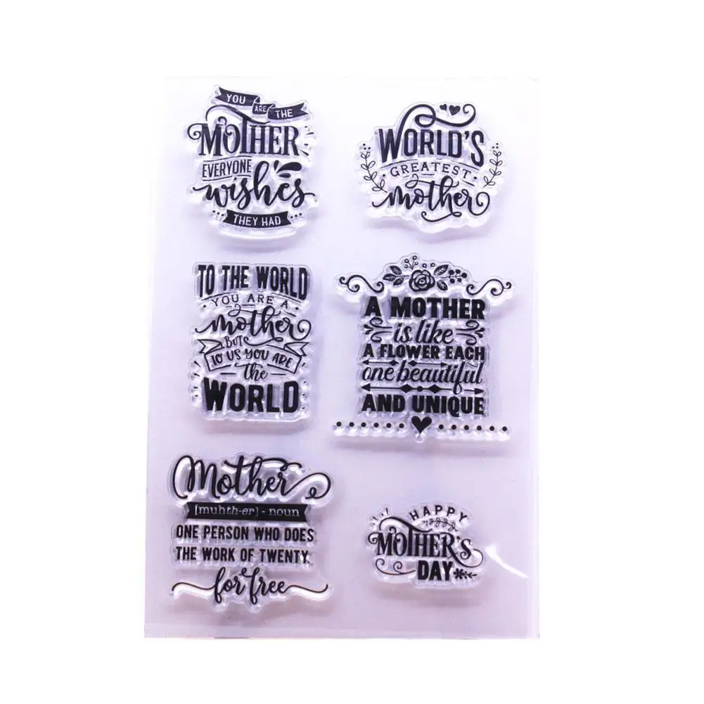 

1pcs Mother Sentiment Scrapbooking Card Album Paper Mold Craft Clear AlinaCraft Transparent Rubber Stamp Roller Silicone M4U3