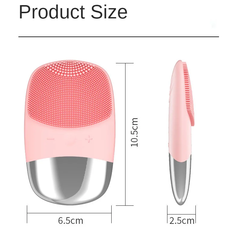 

Rechargeable Silicone Facial Cleanser Waterproof Deep Cleansing Anti-acne Soothing Ultrasonic Pore Cleansing Skin Care Device