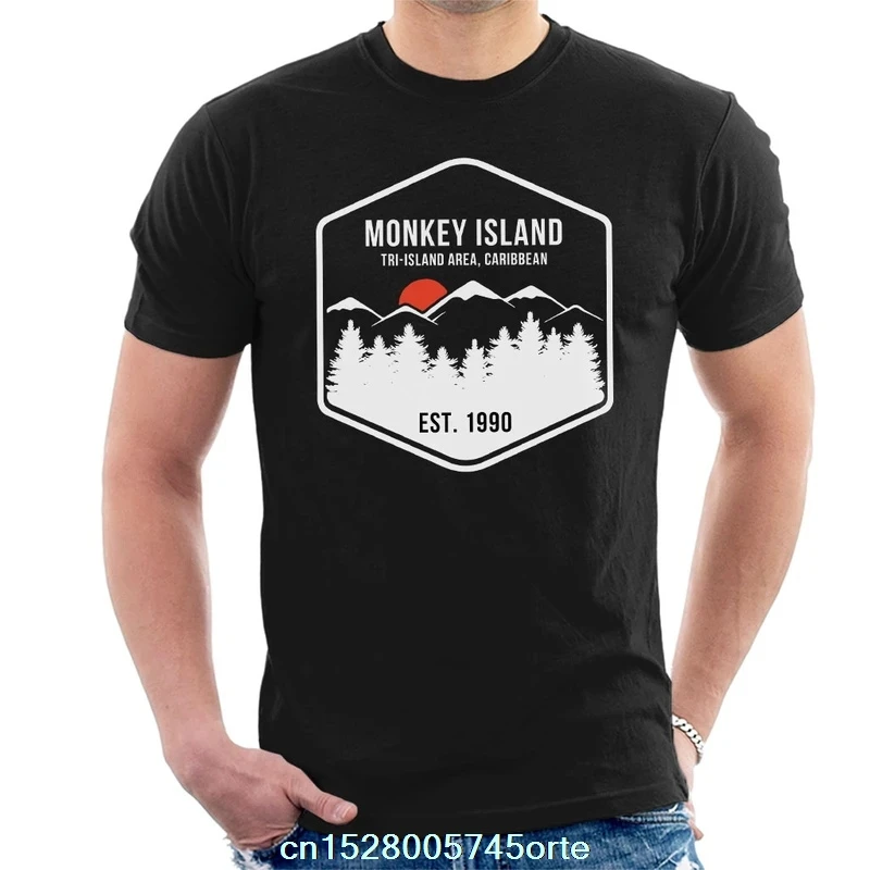 С принтом camiseta остров обезьян Tri Карибского моря Мужская футболка 100% хлопок